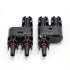 T型3通一分二转接光伏连接器