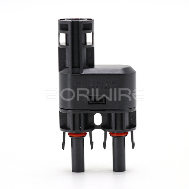 T型3通一分二转接光伏连接器