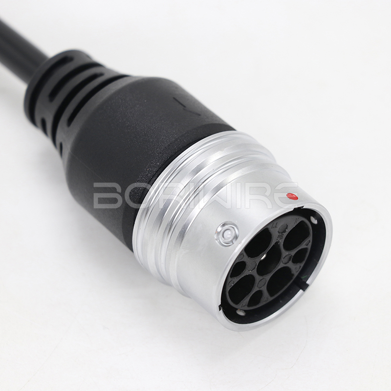 Factory-customized Power Cable Connection for New Energy Electric Vehicles: 9-core European Standard Female Plug Wiring Harness