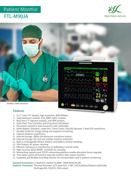 Hospital Monitoring ICU System Handheld High Quality Compact Multi-parameter Patient Monitor,Fatali Medical equipment
