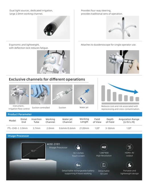 Flexible Choledochoscope New Design Reusable Medical Endoscope,Fatali Medical equipment
