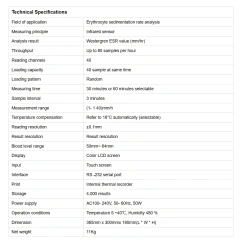 Laboratory Esr Analyzer Erythrocyte Sedimentation Rate Blood Analyzer 20/40 Channels Esr,Fatali Medical equipment