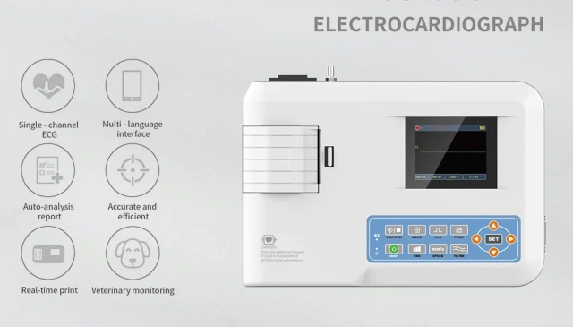 7 Inch LCD Touch Screen Three Channel Portable 12 Lead Electrocardiograph (ECG) Machine,Fatali Medical equipment