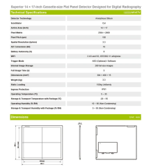 FTLP-M1417V Superior 14*17 Inch Cassette-size Flat Panel Detector Xray for Digital Radiography,Fatali Medical equipment