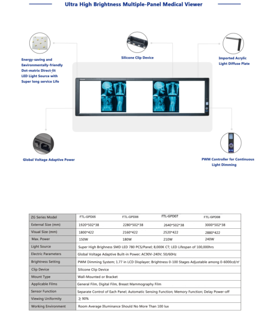 FTL-GPD01 Medical X-ray LED Film Viewer,Fatali Medical equipment