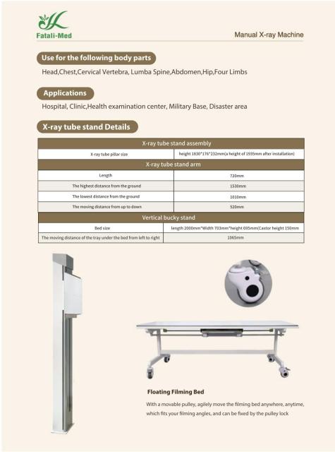 50Kw Medical Fixed X-ray Machine With DR System for Human,Fatali Medical equipment