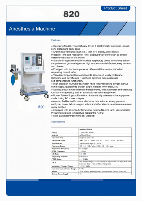 Trolley Anesthesia Machine with Metal & Plastic Construction for ICU Room,Fatali Medical equipment