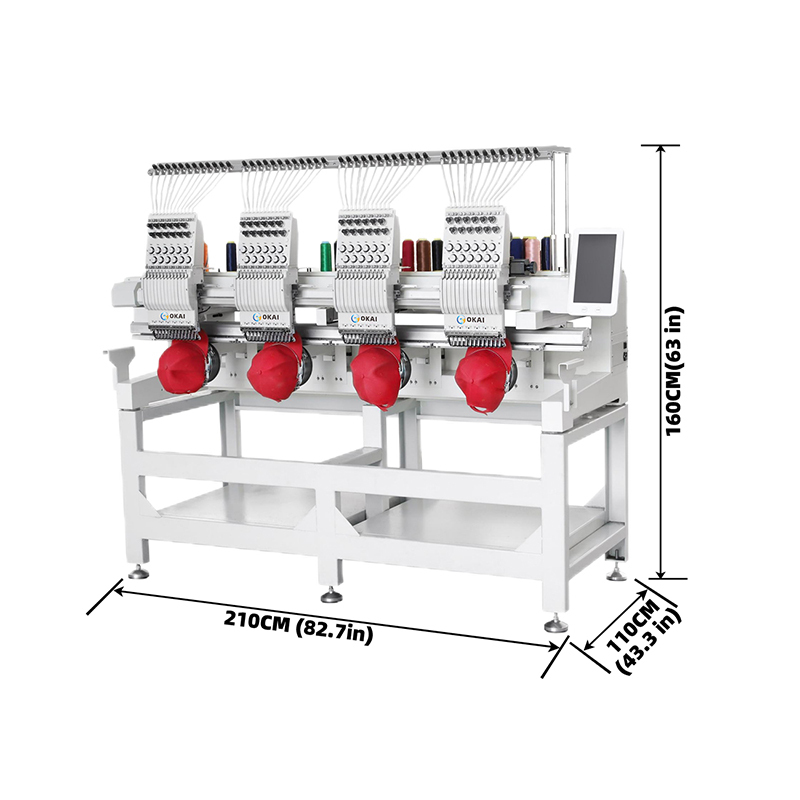OKAI OK-C1204 15-Needle 4 Head Commercial Embroidery Machine (400×400mm)