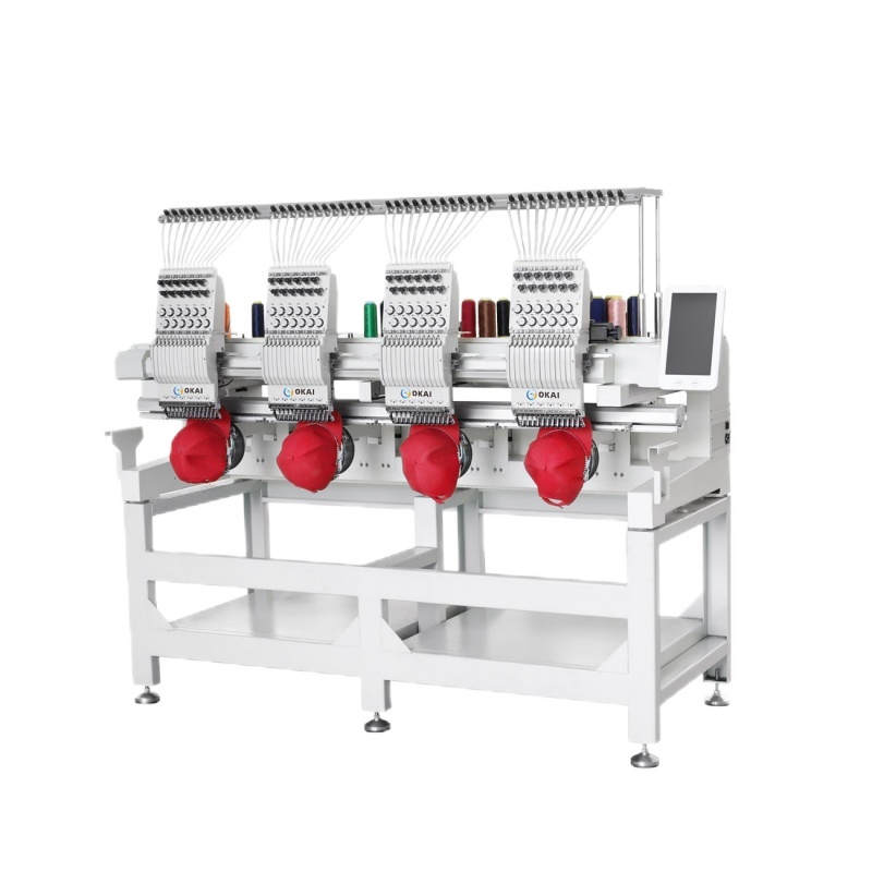 OKAI OK-C1204 15-Needle 4 Head Commercial Embroidery Machine (400×400mm)