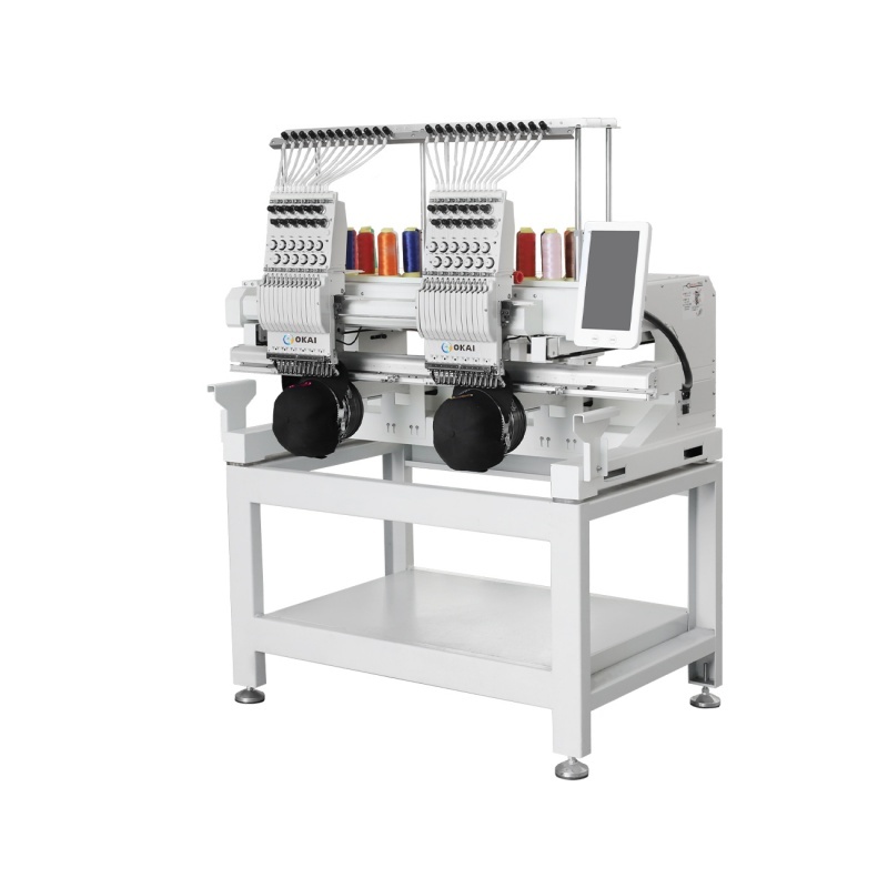 OKAI OK-C1202 15-Needle Dual Head Commercial Embroidery Machine (500×400mm)