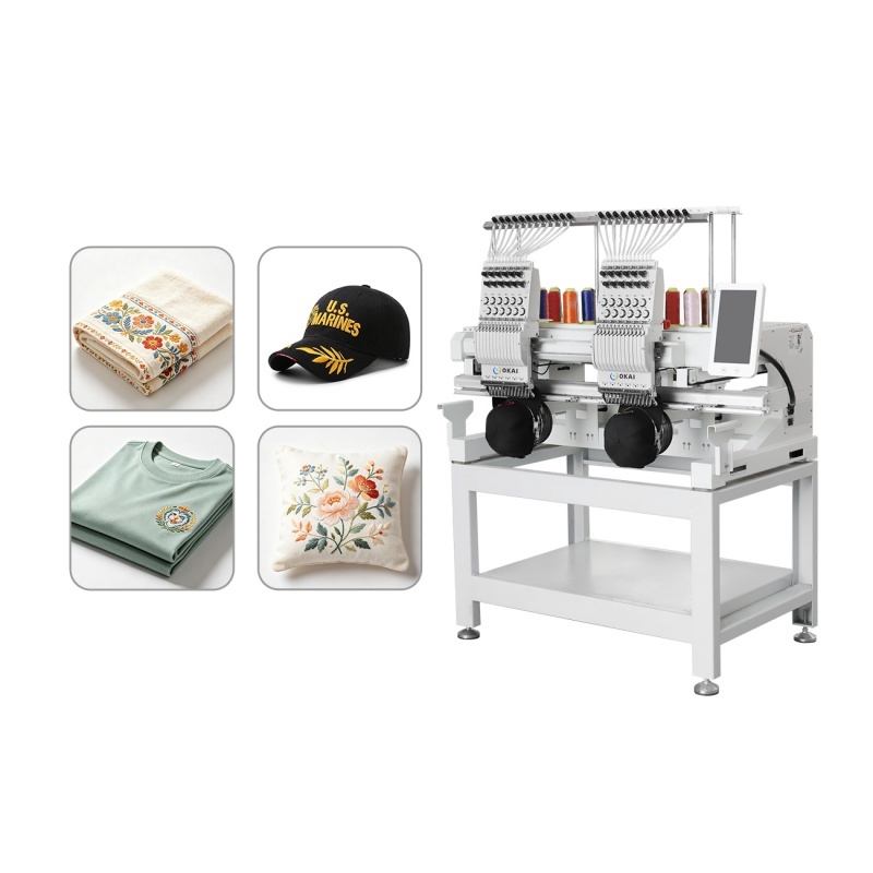 OKAI OK-C1202 15-Needle Dual Head Commercial Embroidery Machine (500×400mm)