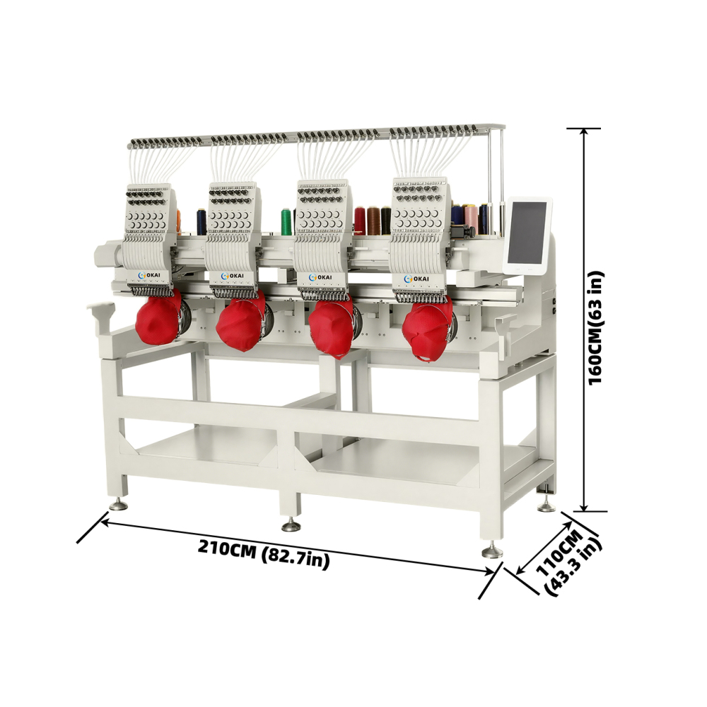 OKAI OK-C1204  4 Head Commercial Embroidery Machine 15.7" × 15.7" (400 × 400 mm)