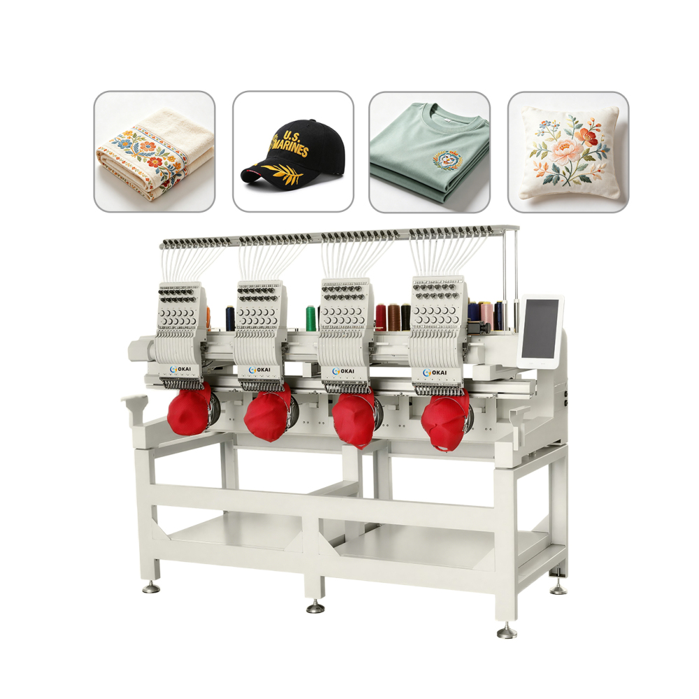 OKAI OK-C1204  4 Head Commercial Embroidery Machine 15.7" × 15.7" (400 × 400 mm)