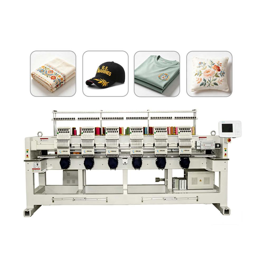 OKAI OK-C1206  6 Head Commercial Embroidery Machine 15.7" × 17.7" (400 × 450 mm)