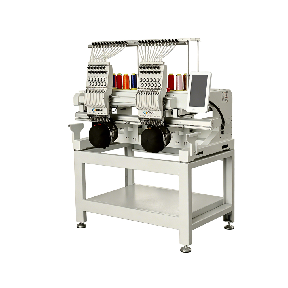 OKAI OK-C1202  Dual Head Commercial Embroidery Machine 19.7" × 15.7" (500 × 400 mm)