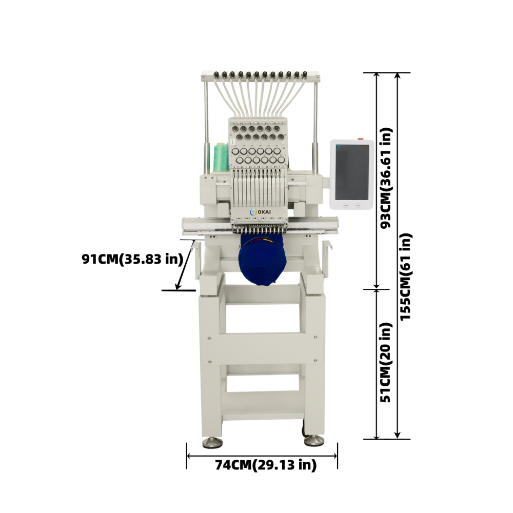 OKAI OK-MINI01  Single Head Compact Embroidery Machine 13.8" × 8.7" (350 × 220 mm)