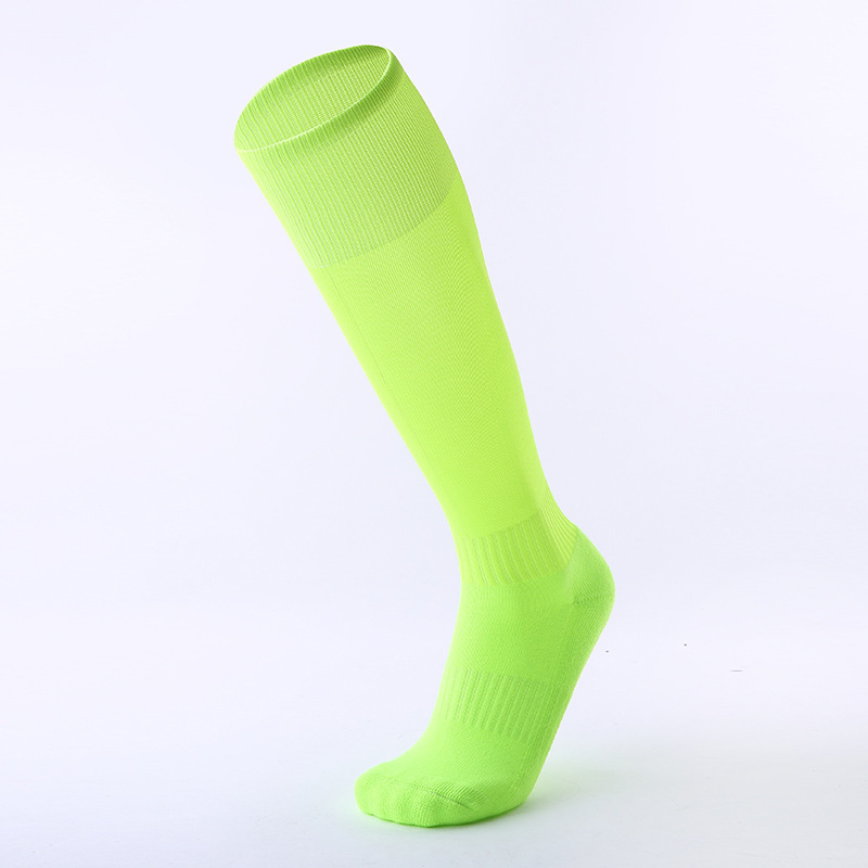 Solid color adult football socks thickened towel bottom sports socks high knee-high running socks for men and women