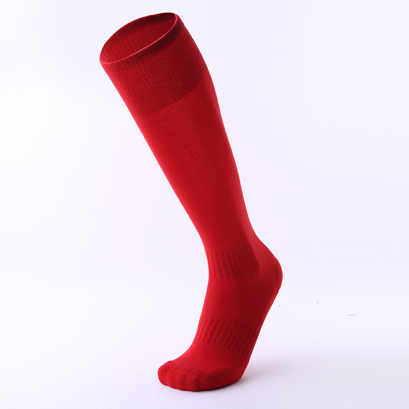 Solid color adult football socks thickened towel bottom sports socks high knee-high running socks for men and women