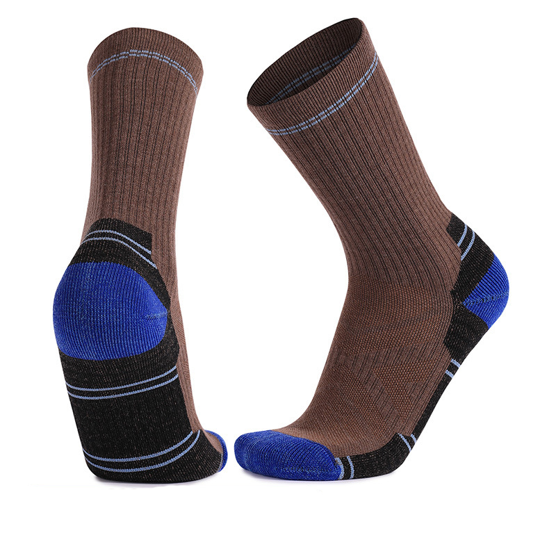 Men's outdoor professional hiking socks thickened warm mid-calf sports socks snow merino wool socks