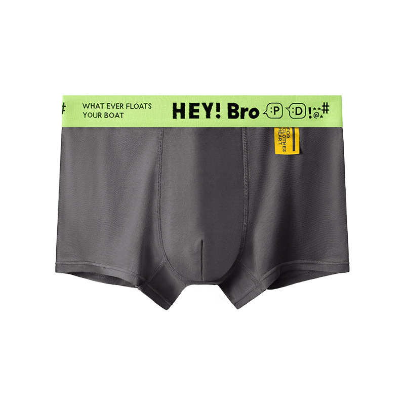 HEYBro men's underwear men's modal cotton boxer briefs youth boxer briefs letter trendy pants