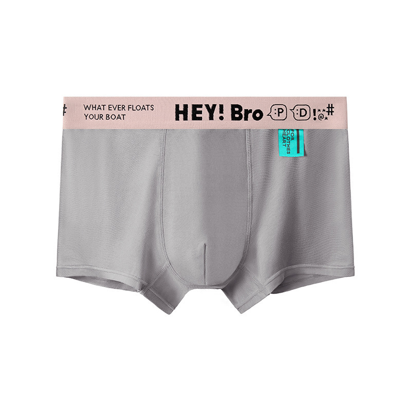 HEYBro men's underwear men's modal cotton boxer briefs youth boxer briefs letter trendy pants