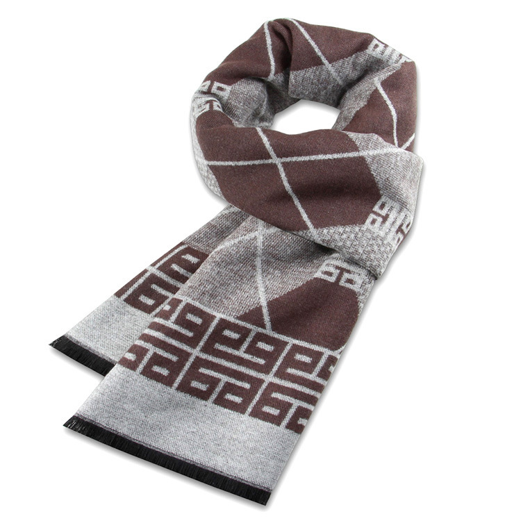 New business men's scarf winter warm thick scarf men's classic all-match plaid scarf