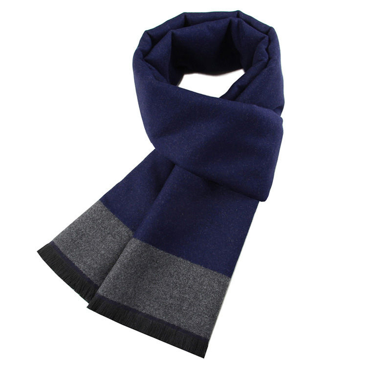 Winter men's scarf middle-aged hemp gray scarf thickened warm flannelette fringe scarf neck