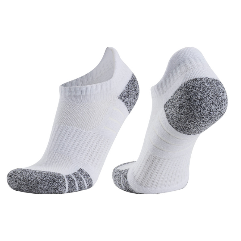 Thick towel bottom cotton boat socks breathable and wicking short running socks