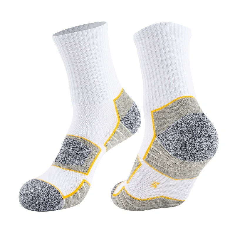 Mid-tube thick towel sole sports socks wicking sweat breathable running socks men's basketball socks