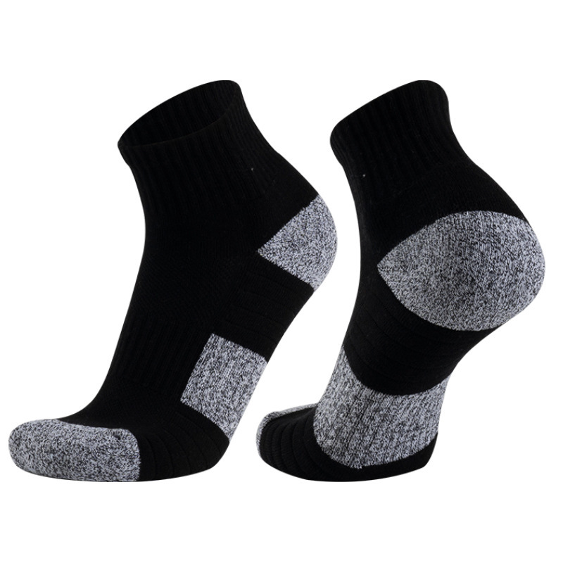 Thick towel bottom running socks cotton socks non-slip absorbent short tube sports socks