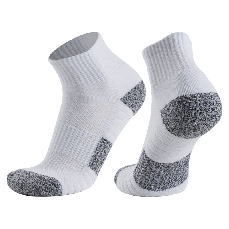 Thick towel bottom running socks cotton socks non-slip absorbent short tube sports socks