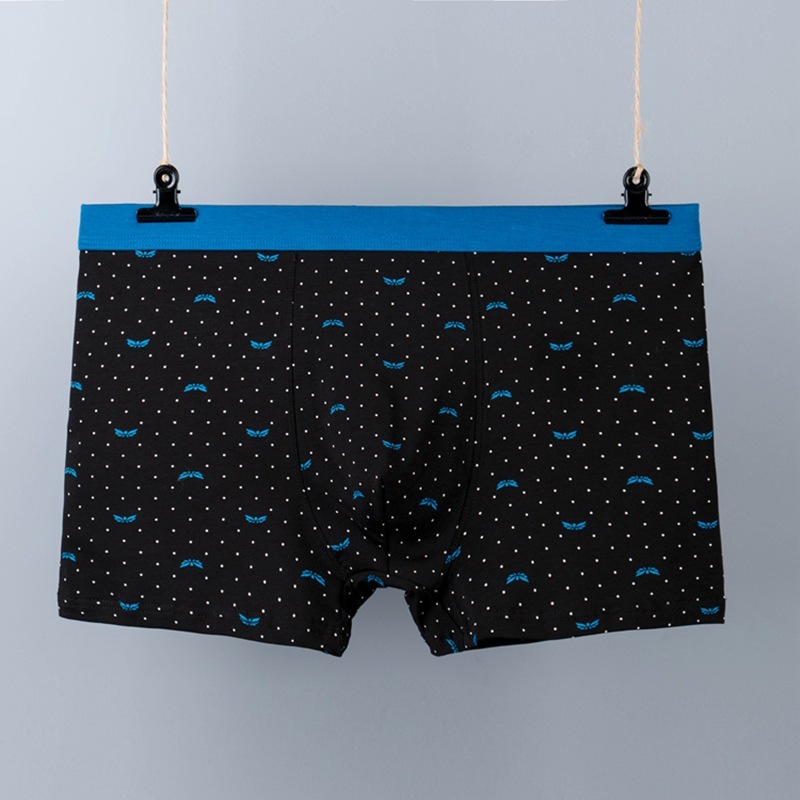 Cotton men's underwear mid-waist printed plus size sexy boxers breathable and comfortable boxers