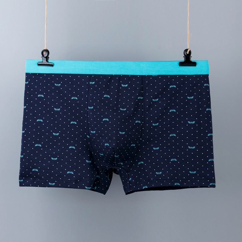 Cotton men's underwear mid-waist printed plus size sexy boxers breathable and comfortable boxers