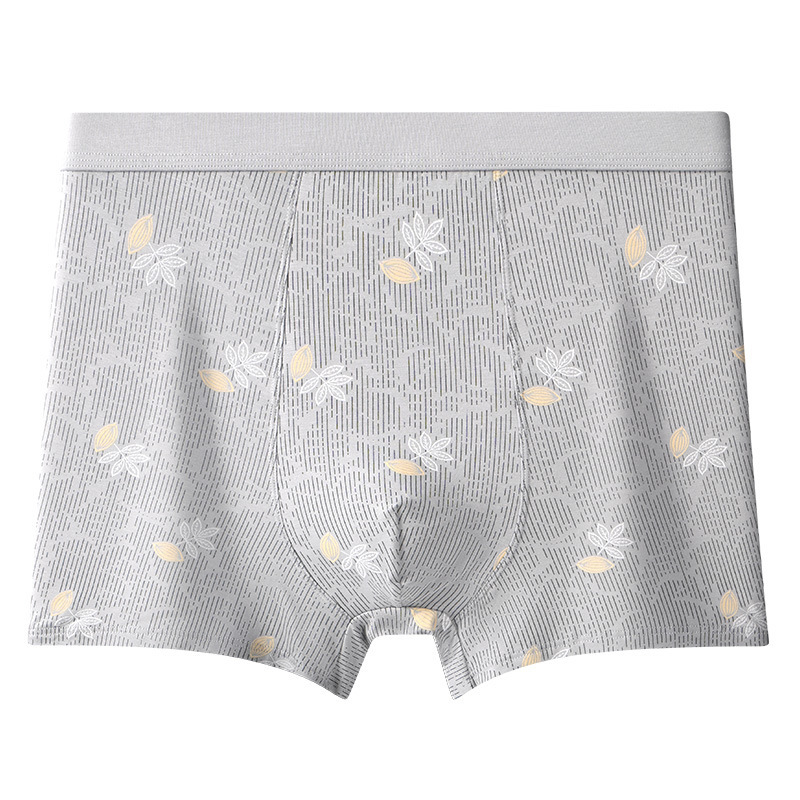 High waist deep crotch men's underwear Modal plus size loose square print comfortable boxer shorts