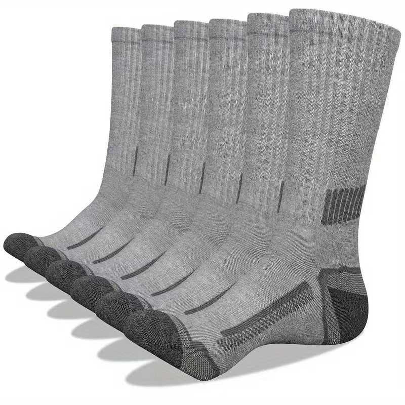 Men's Thin Socks Grey Socks Men's Basketball Socks Elite Plus Size Tall Black and White Stockings (3 pairs)