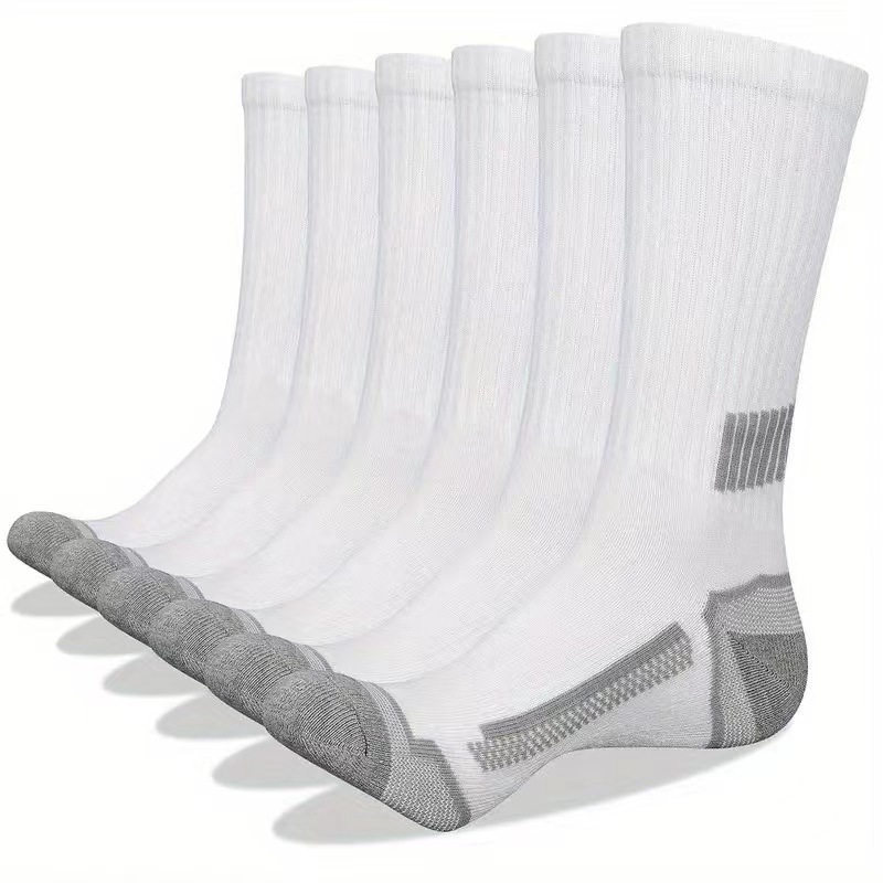 Men's Thin Socks Grey Socks Men's Basketball Socks Elite Plus Size Tall Black and White Stockings (3 pairs)