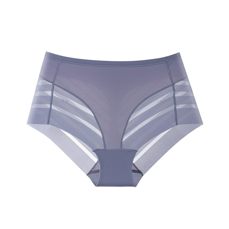 Women's underwear Summer ice silk high elastic mid-waist comfortable breathable mesh sexy lace briefs for women