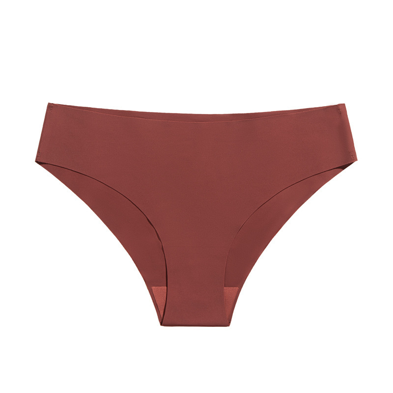 Women's simple cotton crotch briefs Breathable ice silk seamless low waist comfortable underwear