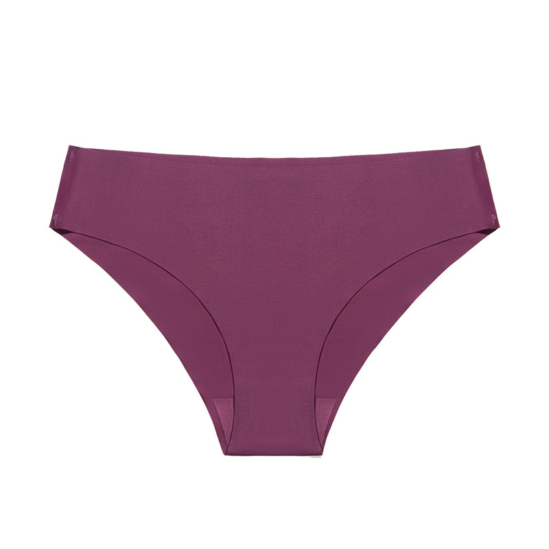 Women's simple cotton crotch briefs Breathable ice silk seamless low waist comfortable underwear
