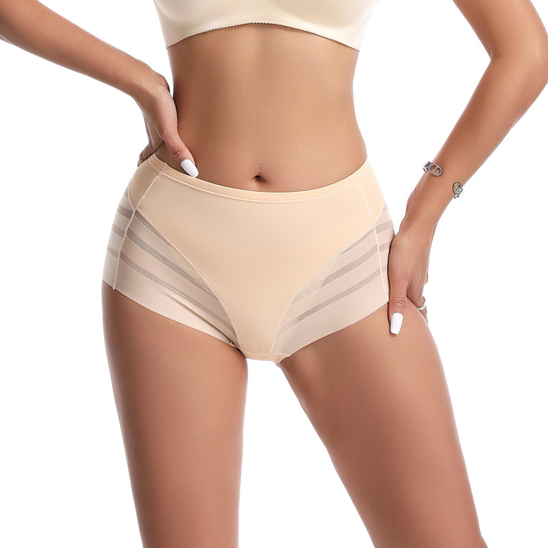 Women's underwear Summer ice silk high elastic mid-waist comfortable breathable mesh sexy lace briefs for women