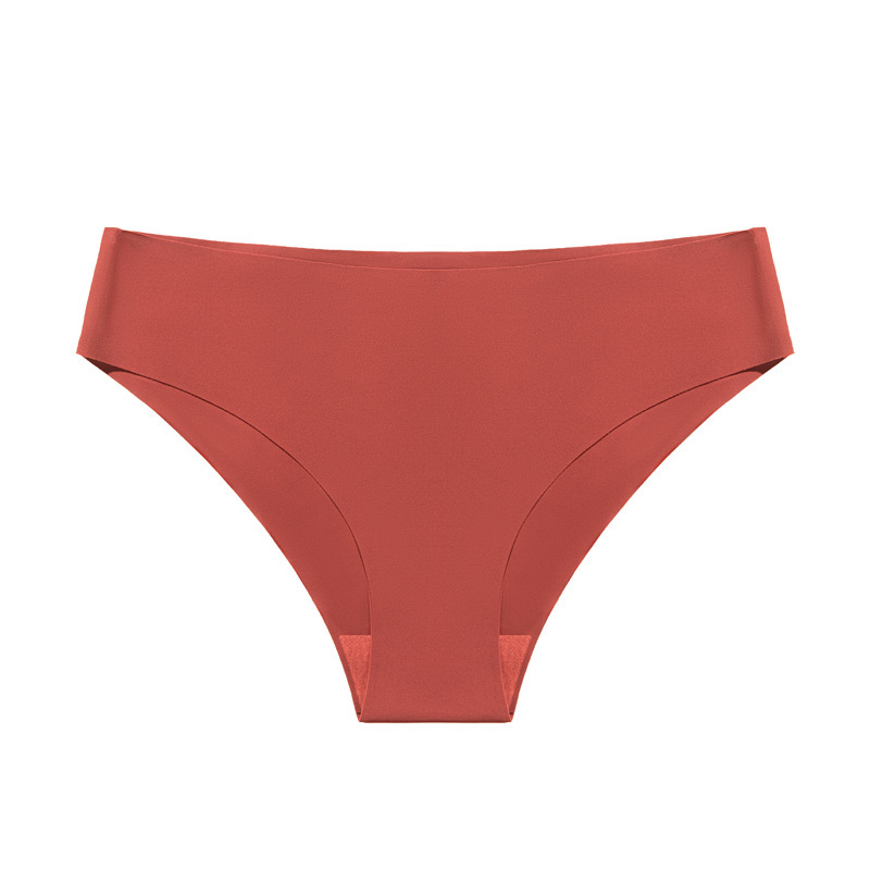 Women's simple cotton crotch briefs Breathable ice silk seamless low waist comfortable underwear