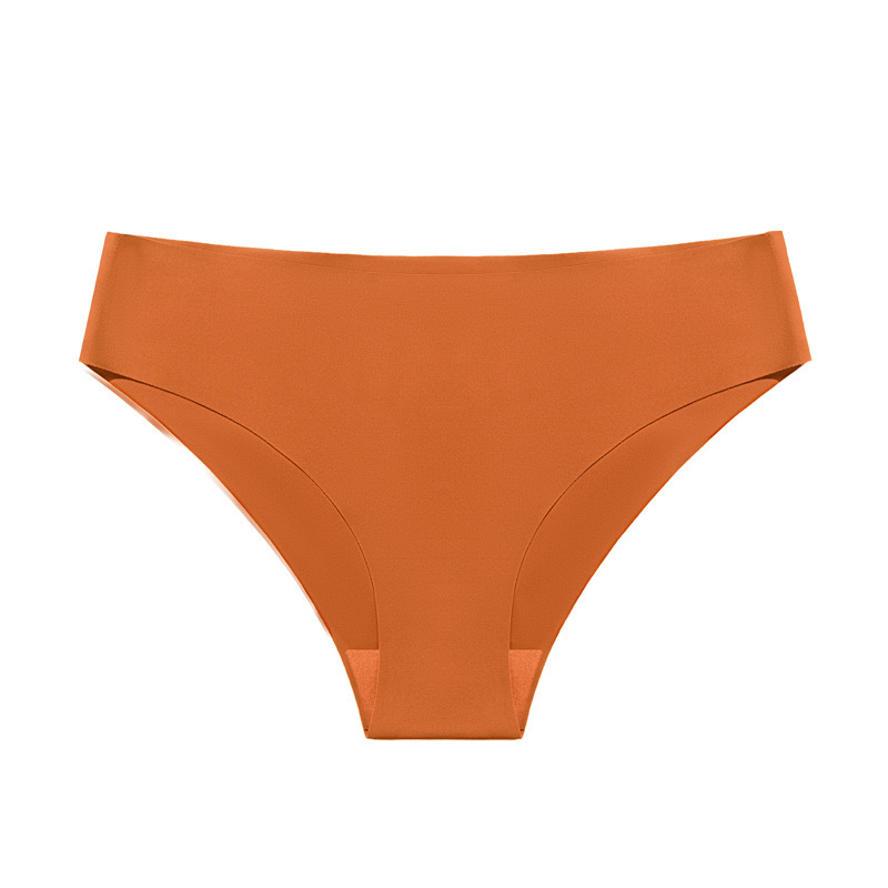 Women's simple cotton crotch briefs Breathable ice silk seamless low waist comfortable underwear