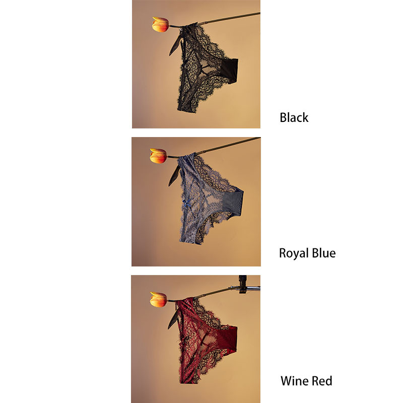 Low-rise sexy lace sexy Women's Panties Cross Thong Breathable seductive women's panties (3 packs)