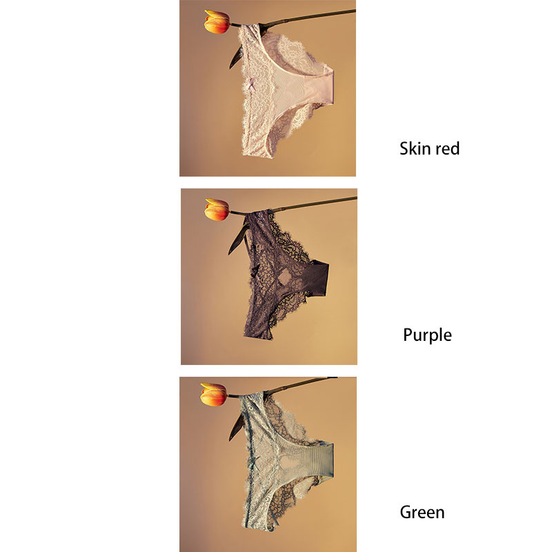 Low-rise sexy lace sexy Women's Panties Cross Thong Breathable seductive women's panties (3 packs)