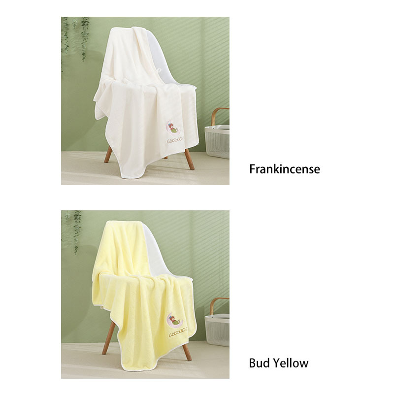 Coral velvet bath towel no hair off embroidered large bath towel Thick Wrap Super absorbent beach towel (2 packs)