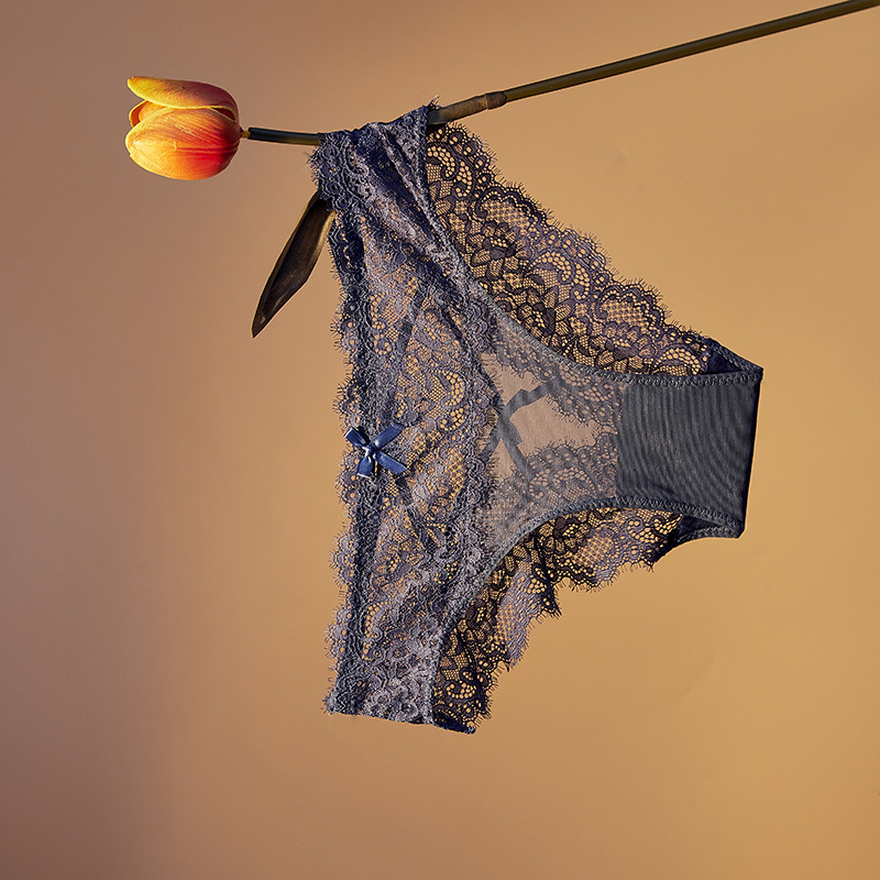 Low-rise sexy lace sexy Women's Panties Cross Thong Breathable seductive women's panties (3 packs)