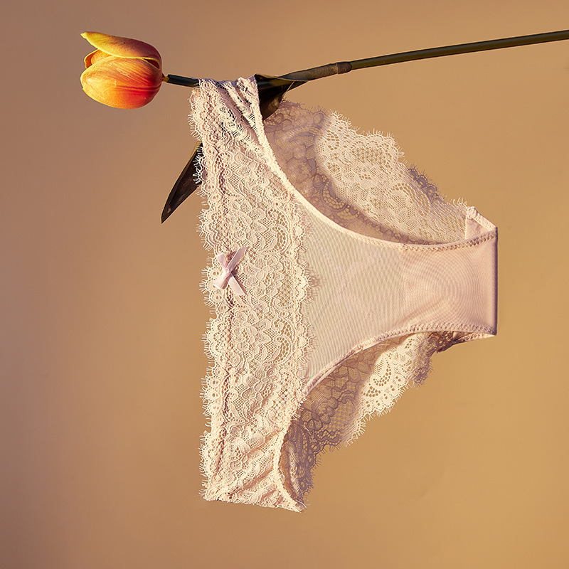 Low-rise sexy lace sexy Women's Panties Cross Thong Breathable seductive women's panties (3 packs)