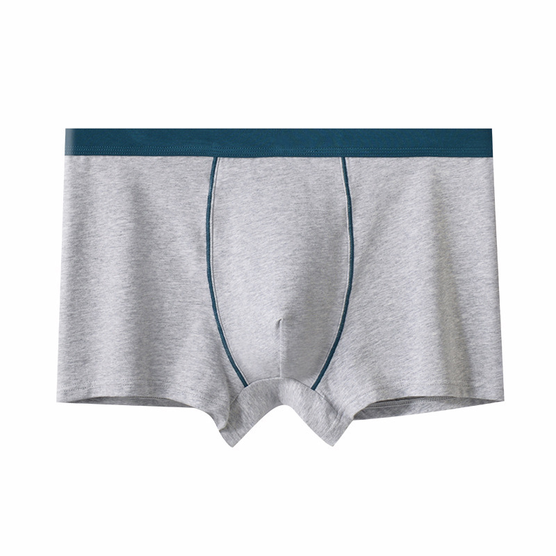 Men's elastic cotton countercolor boxers Breathable and comfortable high elastic trend mid-waist boxers (3-6 pieces)