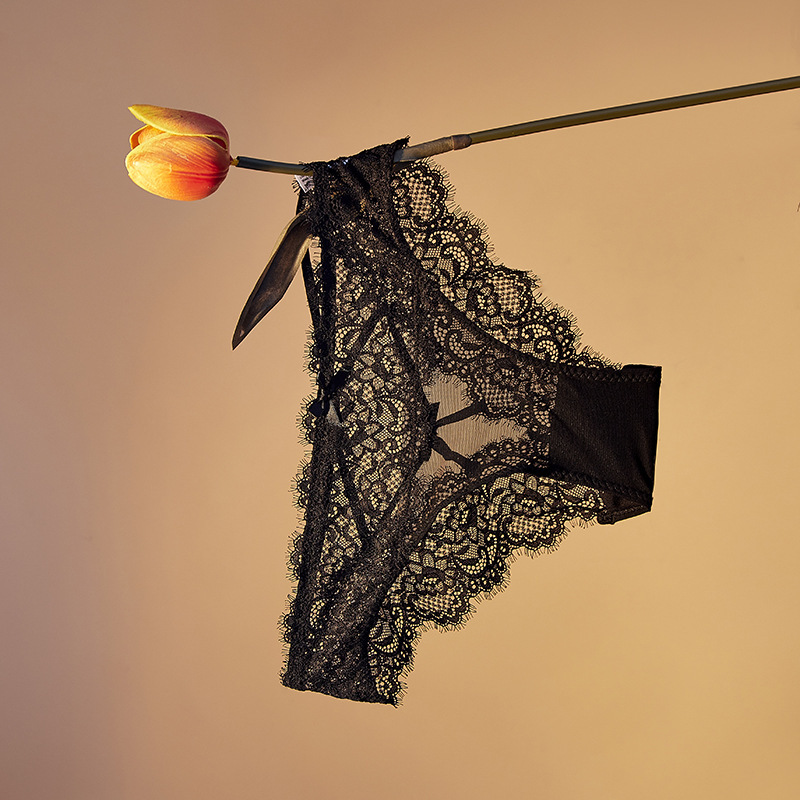 Low-rise sexy lace sexy Women's Panties Cross Thong Breathable seductive women's panties (3 packs)
