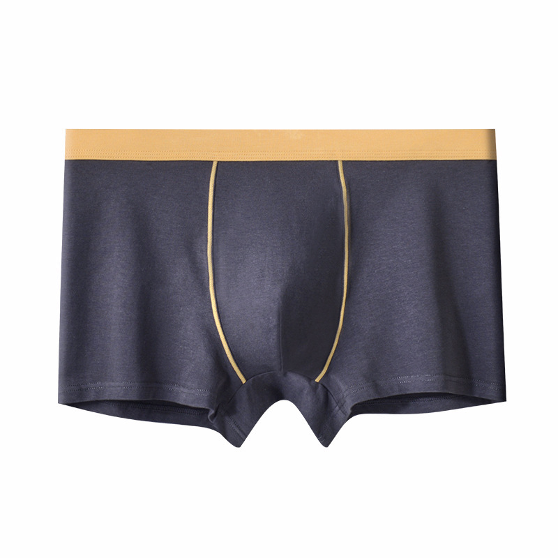 Men's elastic cotton countercolor boxers Breathable and comfortable high elastic trend mid-waist boxers (3-6 pieces)
